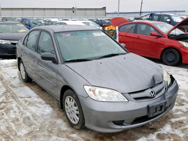 2HGES15525H524040 - 2005 HONDA CIVIC LX GRAY photo 1