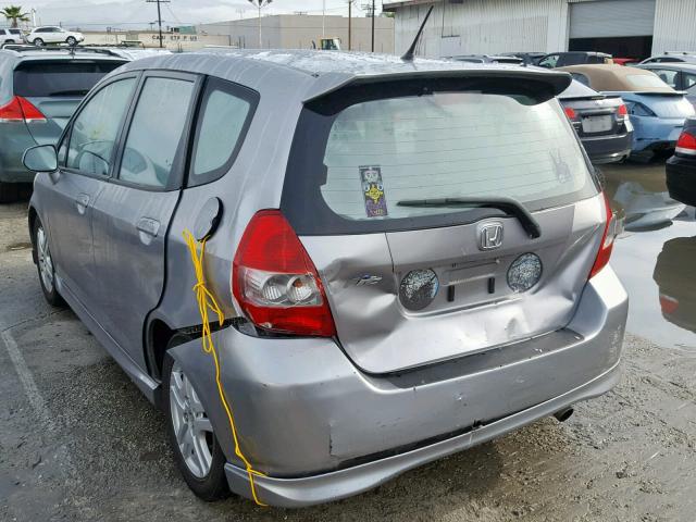 JHMGD38668S006106 - 2008 HONDA FIT SPORT SILVER photo 3