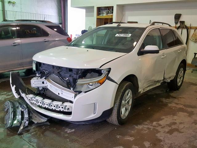 2FMDK4JC3EBA12706 - 2014 FORD EDGE SEL WHITE photo 2