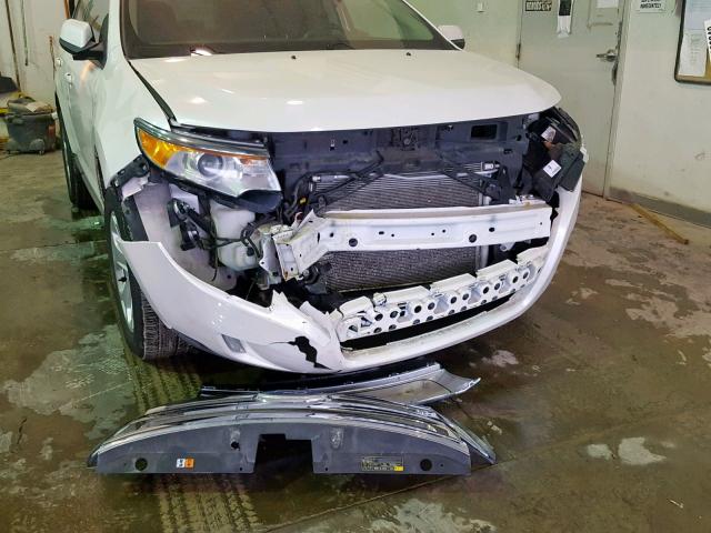 2FMDK4JC3EBA12706 - 2014 FORD EDGE SEL WHITE photo 9