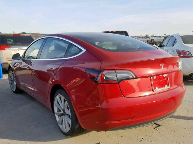 5YJ3E1EB6JF065727 - 2018 TESLA MODEL 3 RED photo 3