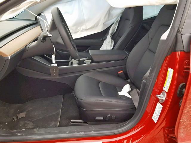 5YJ3E1EB6JF065727 - 2018 TESLA MODEL 3 RED photo 5