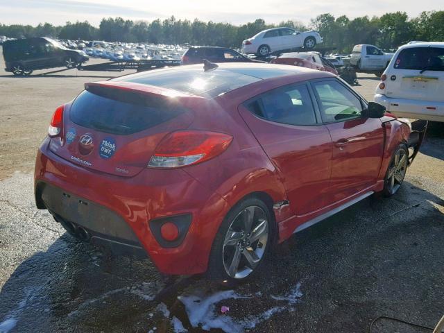 KMHTC6AE9FU236127 - 2015 HYUNDAI VELOSTER T RED photo 4