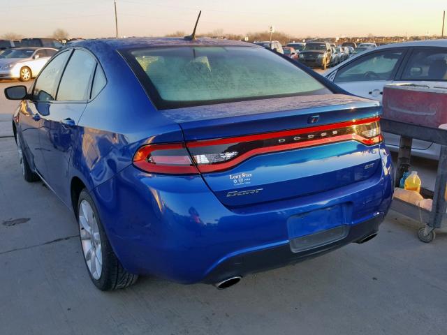 1C3CDFBA7DD342333 - 2013 DODGE DART SXT BLUE photo 3