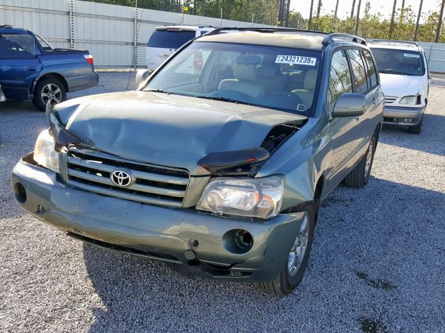 JTEDP21A360126437 - 2006 TOYOTA HIGHLANDER GREEN photo 2