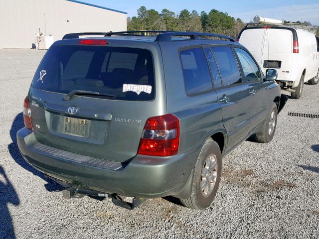 JTEDP21A360126437 - 2006 TOYOTA HIGHLANDER GREEN photo 4