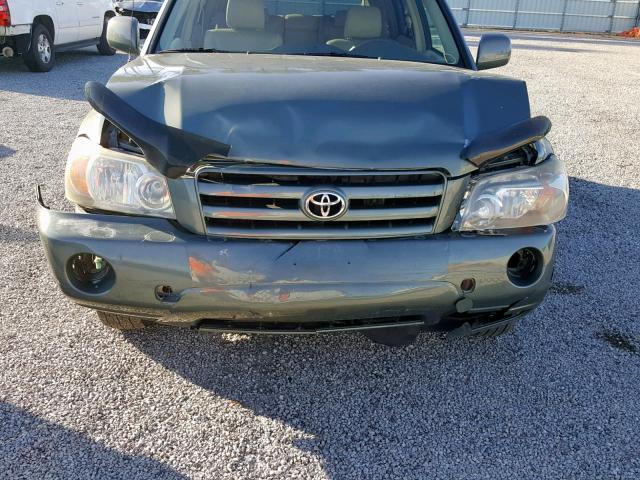 JTEDP21A360126437 - 2006 TOYOTA HIGHLANDER GREEN photo 9