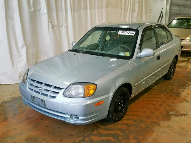 KMHCG45C04U560243 - 2004 HYUNDAI ACCENT GL BLUE photo 2