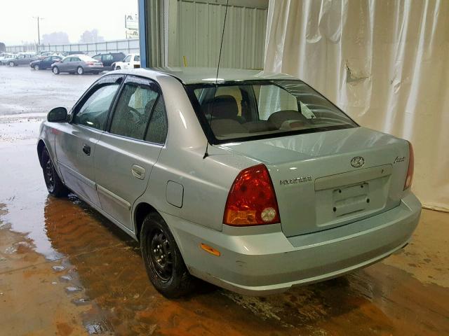 KMHCG45C04U560243 - 2004 HYUNDAI ACCENT GL BLUE photo 3