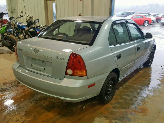 KMHCG45C04U560243 - 2004 HYUNDAI ACCENT GL BLUE photo 4