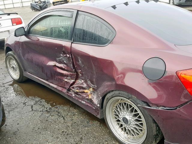 JTKDE167170193503 - 2007 TOYOTA SCION TC ბურგუნდია ფოტო 10