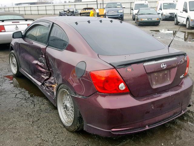 JTKDE167170193503 - 2007 TOYOTA SCION TC ბურგუნდია ფოტო 3