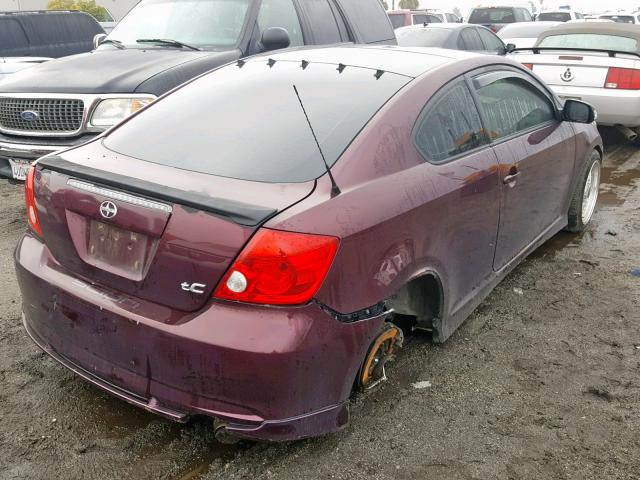 JTKDE167170193503 - 2007 TOYOTA SCION TC ბურგუნდია ფოტო 4