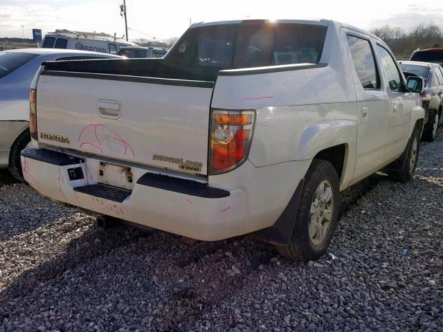 2HJYK16506H535416 - 2006 HONDA RIDGELINE WHITE photo 4