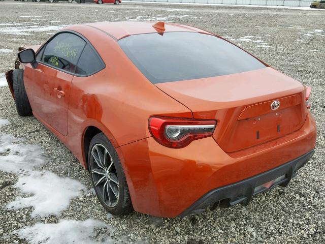 JF1ZNAA14H8710544 - 2017 TOYOTA 86 BASE ORANGE photo 3