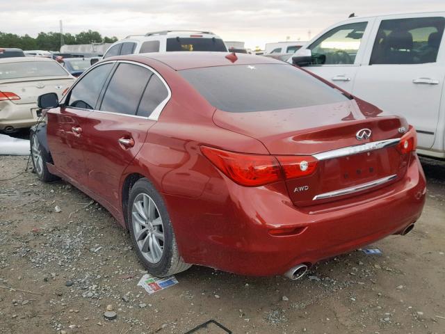 JN1BV7AR6FM402710 - 2015 INFINITI Q50 BASE RED photo 3