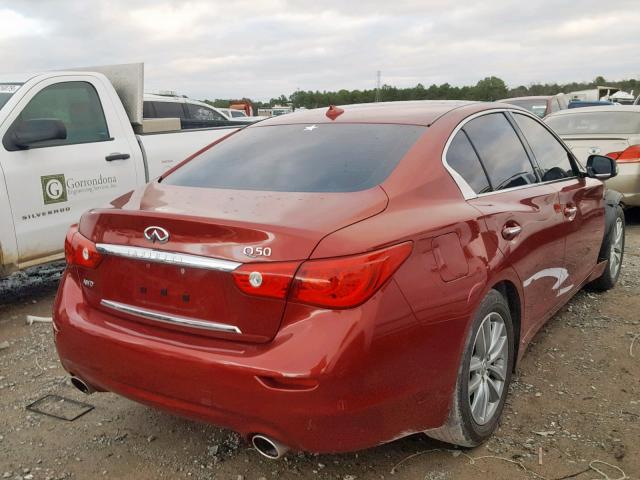 JN1BV7AR6FM402710 - 2015 INFINITI Q50 BASE RED photo 4