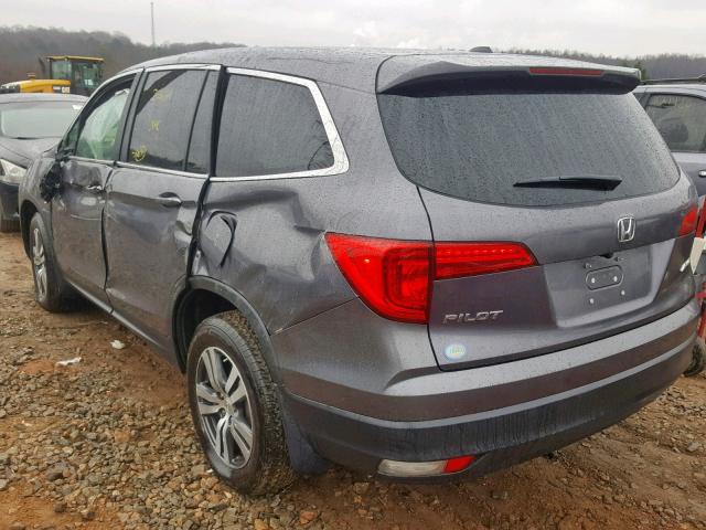 5FNYF6H74HB069728 - 2017 HONDA PILOT EXLN GRAY photo 3