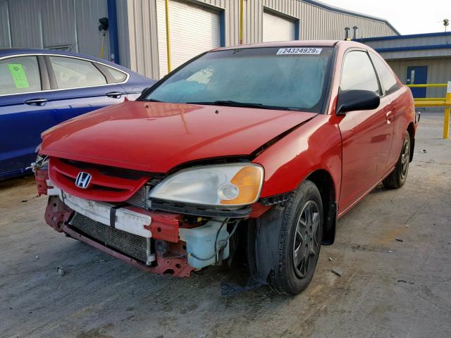 1HGEM21513L009374 - 2003 HONDA CIVIC LX RED photo 2