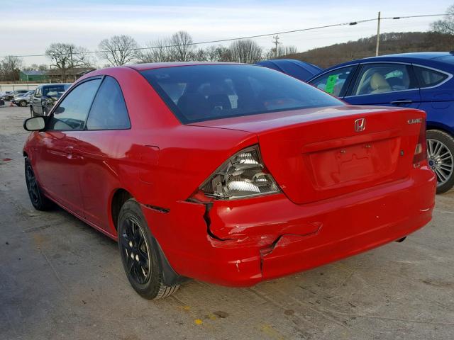 1HGEM21513L009374 - 2003 HONDA CIVIC LX RED photo 3