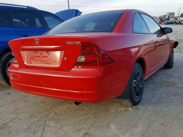 1HGEM21513L009374 - 2003 HONDA CIVIC LX RED photo 4