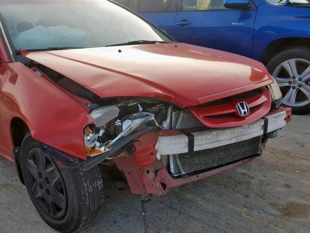 1HGEM21513L009374 - 2003 HONDA CIVIC LX RED photo 9