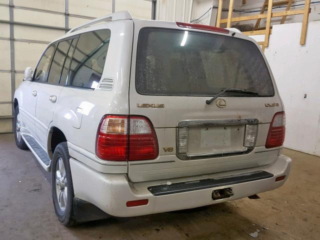 JTJHT00W933528439 - 2003 LEXUS LX 470 WHITE photo 3