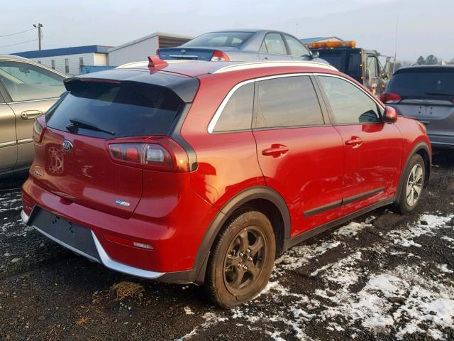 KNDCB3LC6H5088761 - 2017 KIA NIRO FE RED photo 4