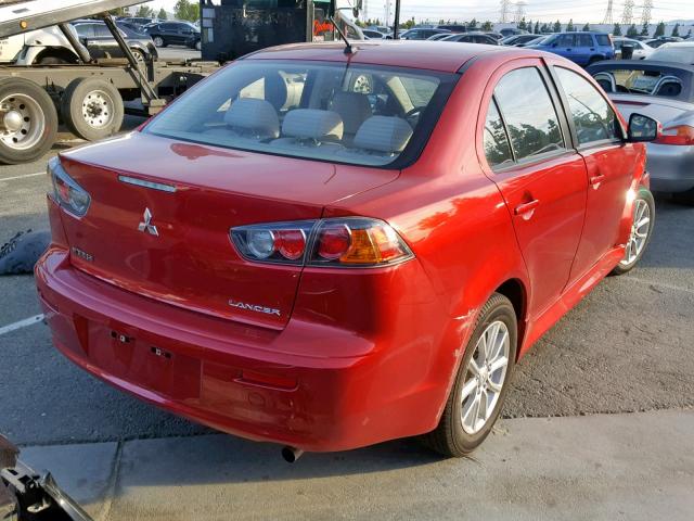 JA32U2FU2GU006435 - 2016 MITSUBISHI LANCER ES RED photo 4