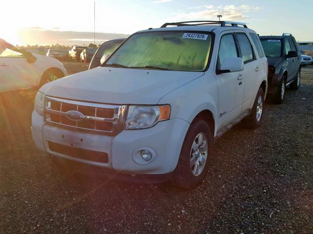 1FMCU49369KC47655 - 2009 FORD ESCAPE HYB WHITE photo 2