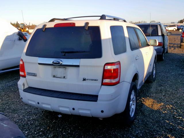 1FMCU49369KC47655 - 2009 FORD ESCAPE HYB WHITE photo 4