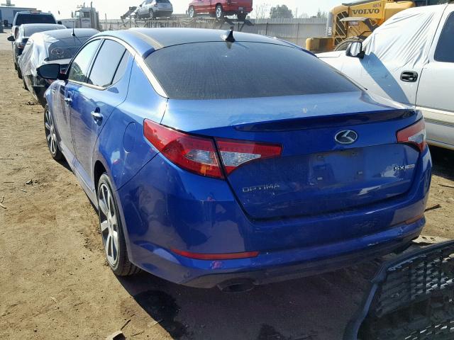 5XXGR4A61DG112728 - 2013 KIA OPTIMA SX BLUE photo 3