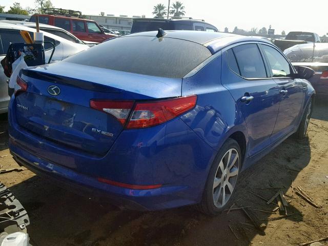 5XXGR4A61DG112728 - 2013 KIA OPTIMA SX BLUE photo 4