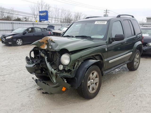 1J4GL48K07W597672 - 2007 JEEP LIBERTY SP GREEN photo 2