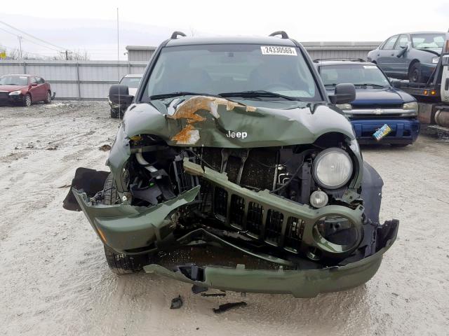 1J4GL48K07W597672 - 2007 JEEP LIBERTY SP GREEN photo 9