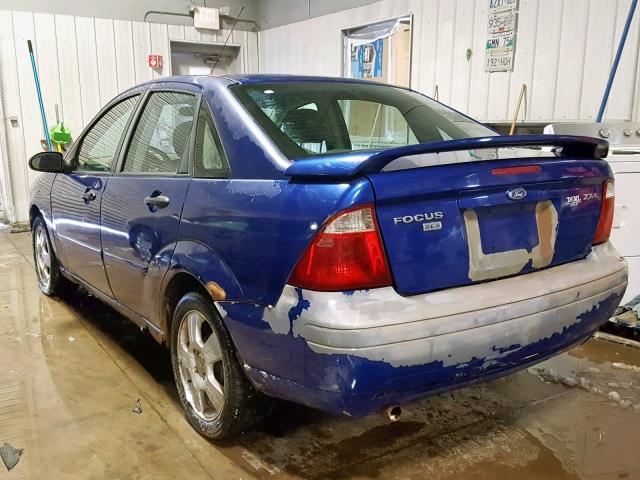 1FAHP34N36W131036 - 2006 FORD FOCUS ZX4 BLUE photo 3