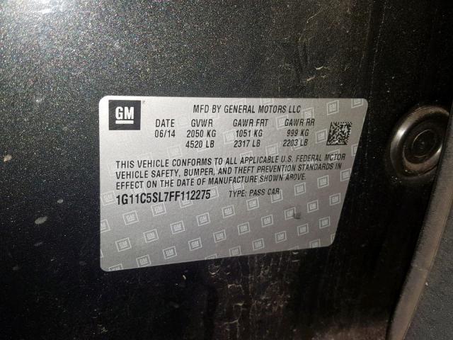 1G11C5SL7FF112275 - 2015 CHEVROLET MALIBU 1LT 黑色 照片 10