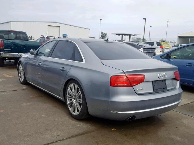 WAURGAFD9DN027576 - 2013 AUDI A8 L QUATT GRAY photo 3