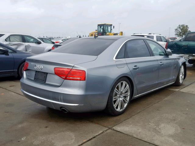 WAURGAFD9DN027576 - 2013 AUDI A8 L QUATT GRAY photo 4