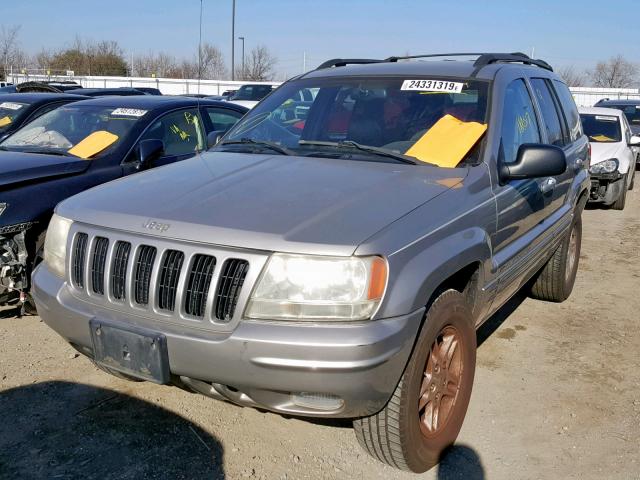 1J4G258S5YC155952 - 2000 JEEP GRAND CHER GRAY photo 2