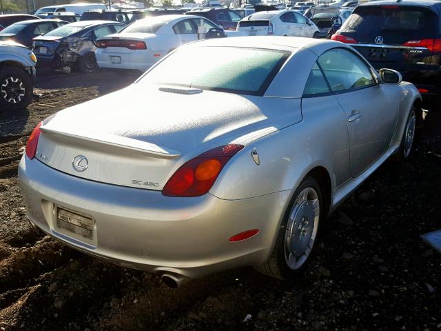 JTHFN48Y120003634 - 2002 LEXUS SC 430 SILVER photo 4