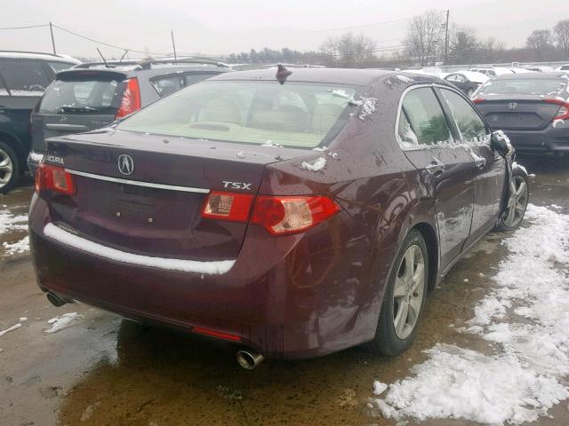 JH4CU2F64CC000223 - 2012 ACURA TSX TECH BURGUNDY photo 4