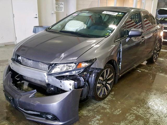 2HGFB2F99FH526994 - 2015 HONDA CIVIC EXL GRAY photo 2