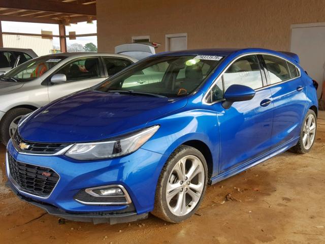 3G1BF6SM5HS564928 - 2017 CHEVROLET CRUZE PREM BLUE photo 2