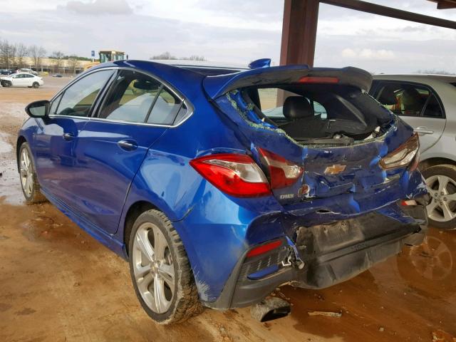 3G1BF6SM5HS564928 - 2017 CHEVROLET CRUZE PREM BLUE photo 3