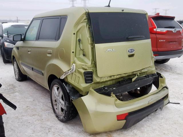 KNDJT2A21A7081915 - 2010 KIA SOUL +/!/S GREEN photo 3