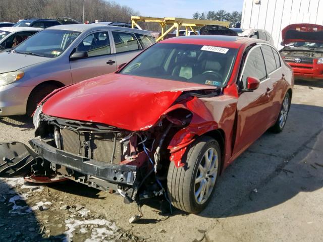 JN1CV6AR6BM401887 - 2011 INFINITI G37 RED photo 2