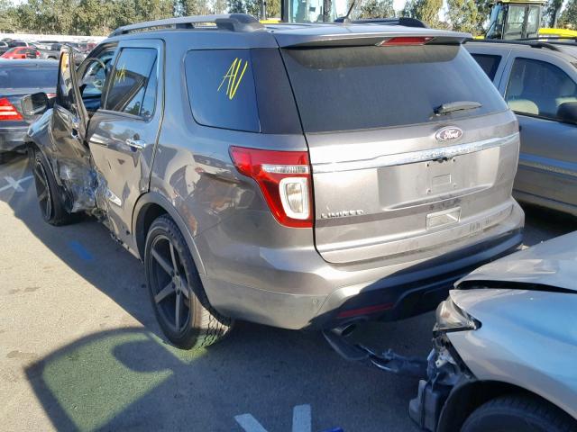 1FMHK7F84CGA41306 - 2012 FORD EXPLORER L GRAY photo 3