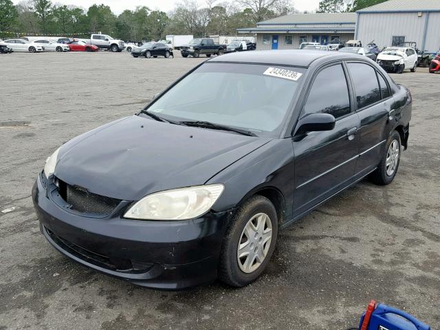 2HGES16355H551200 - 2005 HONDA CIVIC DX V BLACK photo 2