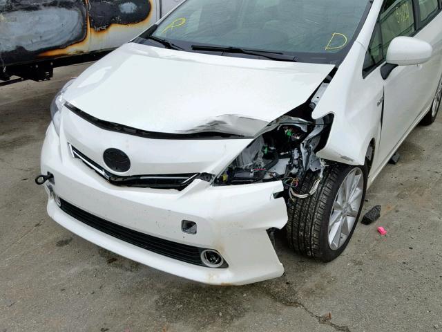 JTDZN3EUXEJ009716 - 2014 TOYOTA PRIUS V WHITE photo 9